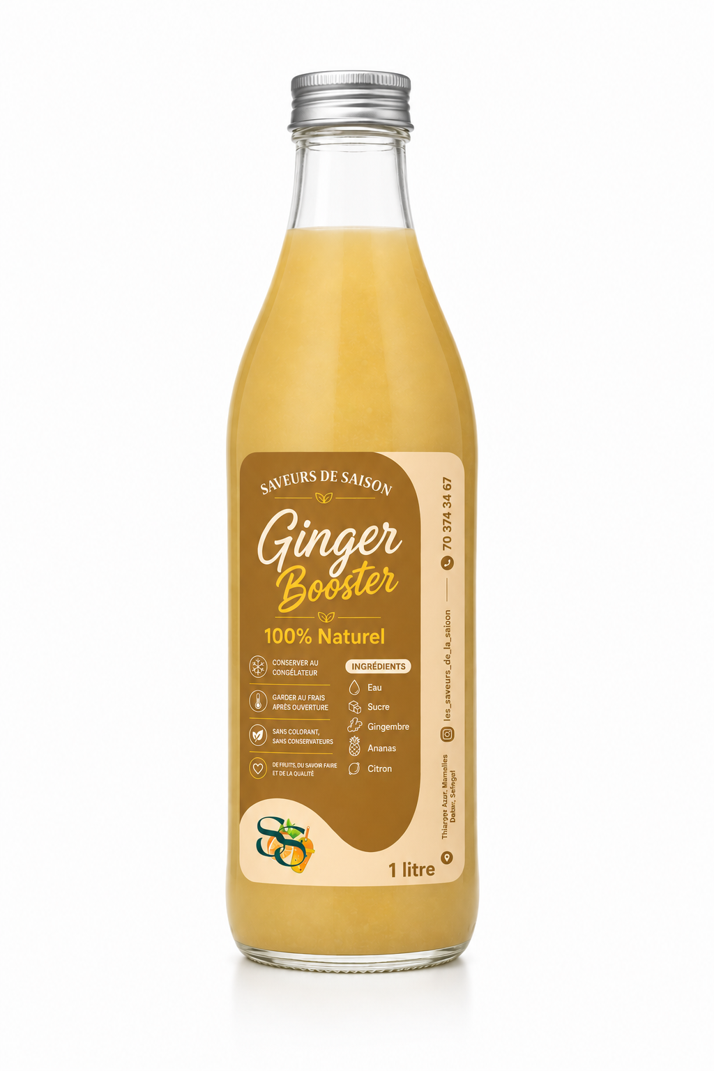 Ginger booster   (gingembre, ananas) 1L