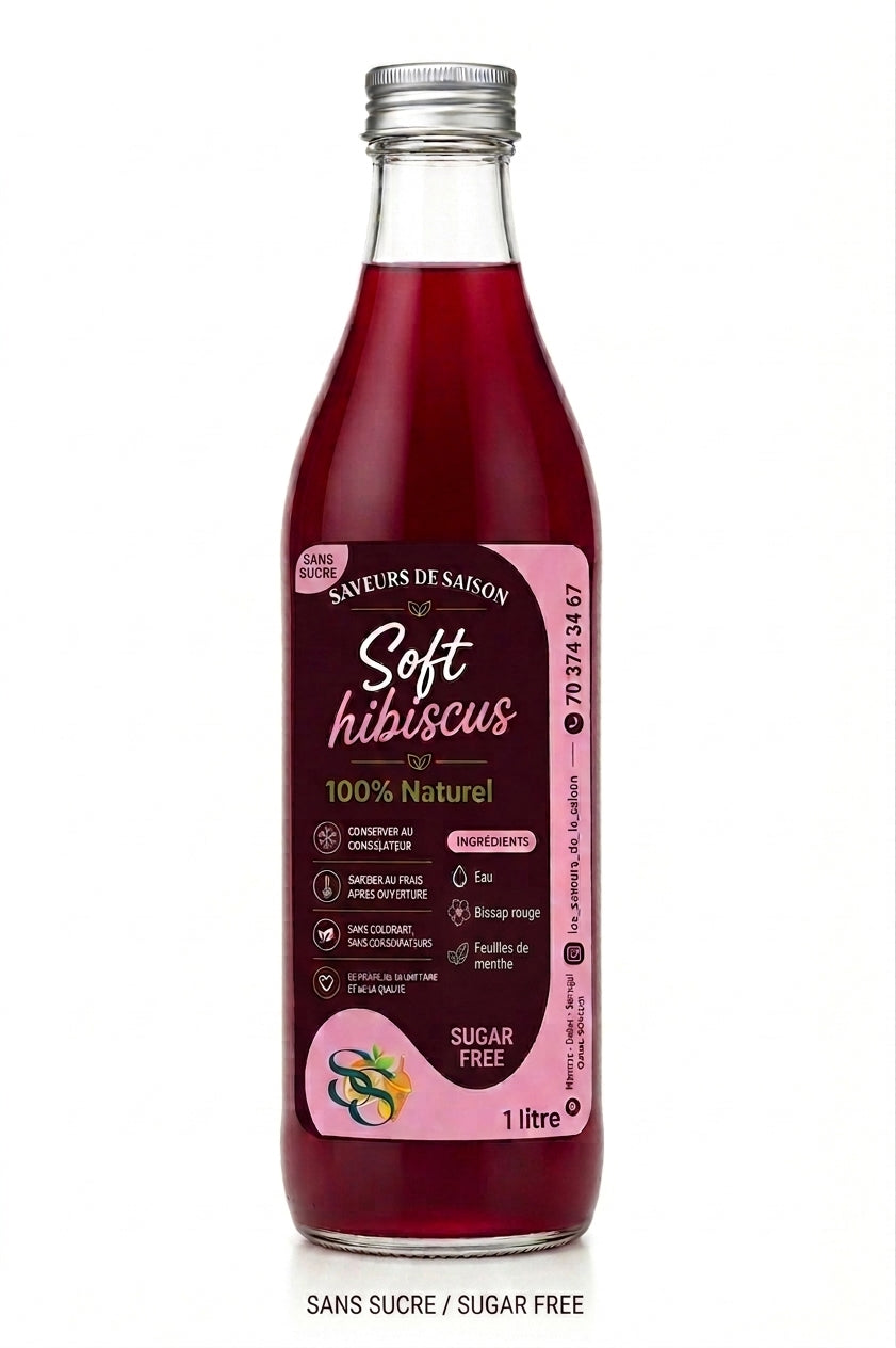 Jus Soft sans sucre  1L (Bissap rouge)